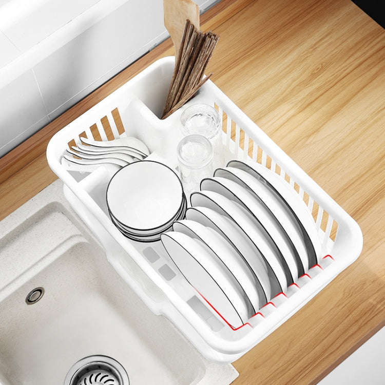 Dishes Storage Rack Kitchen Sink Drainage Shelf Small Cupboard Dish Box, Color: Extra Thick White