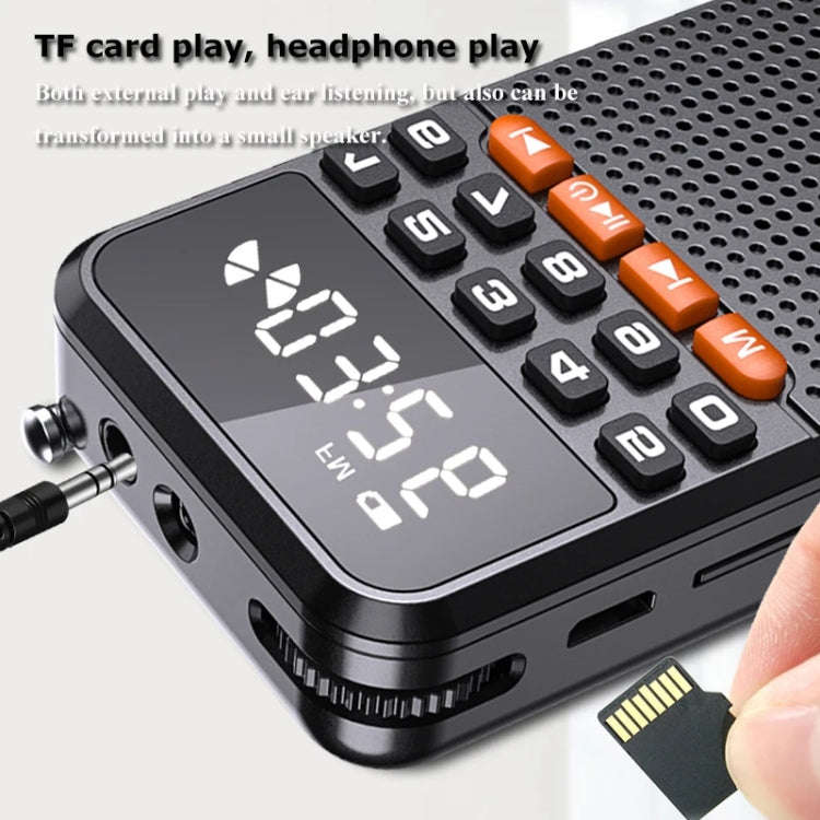 Rolton T1 Portable Radio Receiver Old People Singing Opera Player Mini Stereo Walkman(White)