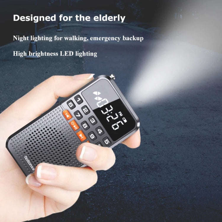 Rolton T1 Portable Radio Receiver Old People Singing Opera Player Mini Stereo Walkman(White)
