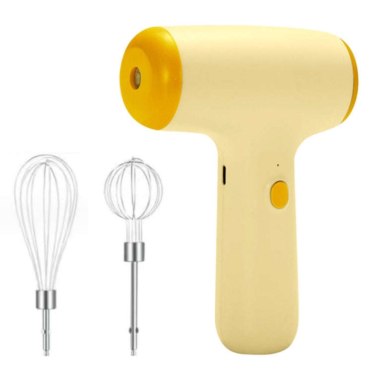 Wireless Mini Handheld Multi-Function Electric Stirring Mixer, Color: Double Stick Beige(5 Gear)