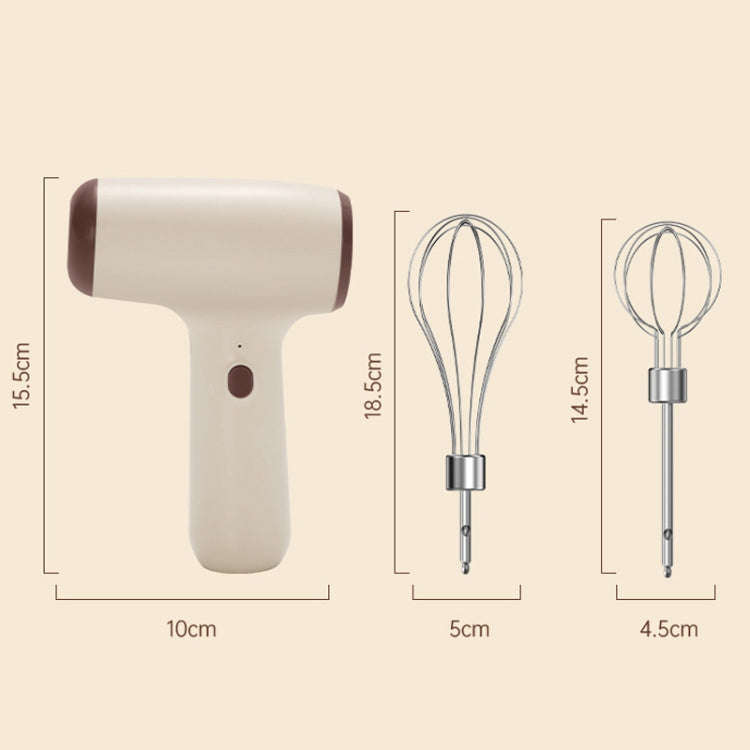 Wireless Mini Handheld Multi-Function Electric Stirring Mixer, Color: Double Stick Khaki(5 Gear)