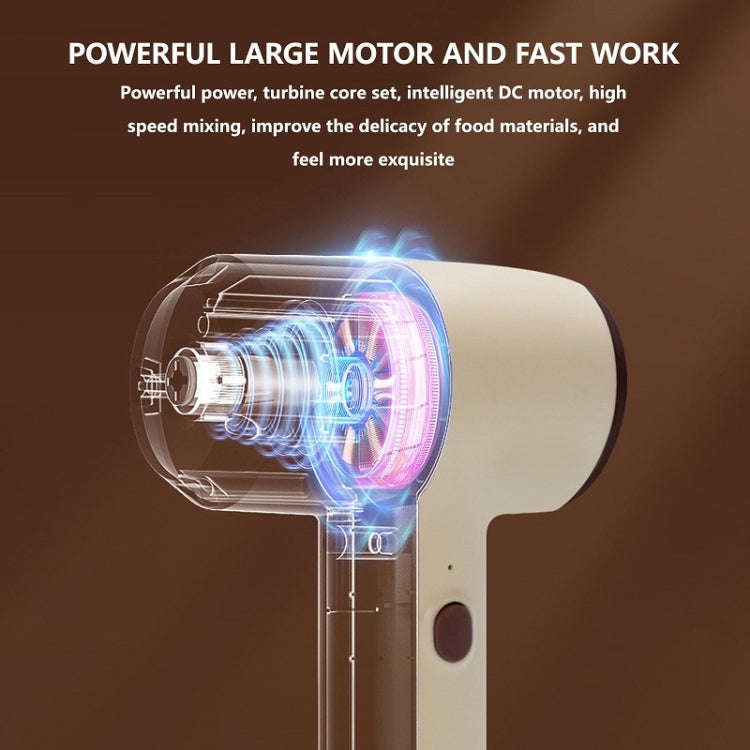 Wireless Mini Handheld Multi-Function Electric Stirring Mixer, Color: Double Stick Khaki(5 Gear)