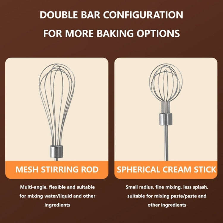 Wireless Mini Handheld Multi-Function Electric Stirring Mixer, Color: Double Stick Khaki(5 Gear)