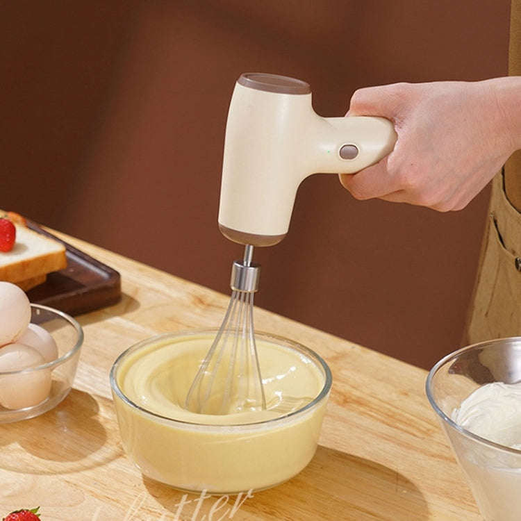 Wireless Mini Handheld Multi-Function Electric Stirring Mixer, Color: Double Stick Khaki(5 Gear)