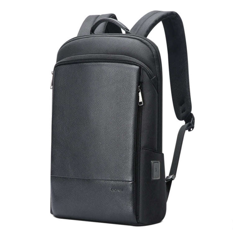 Bopai First-Layer Cowhide Business Commuter Waterproof And Lightweight Laptop Backpack, Color: Fl...