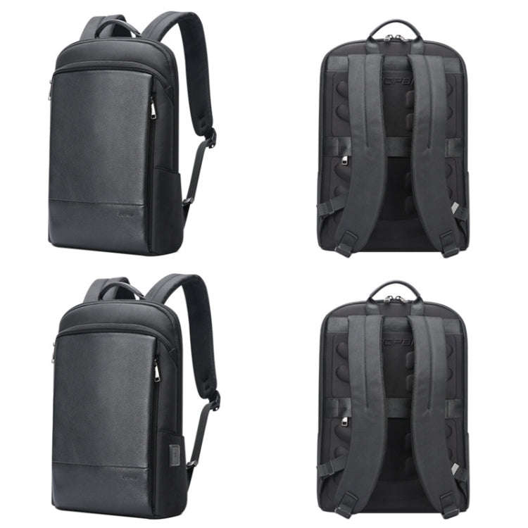 Bopai First-Layer Cowhide Business Commuter Waterproof And Lightweight Laptop Backpack, Color: De...