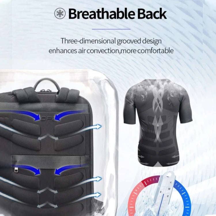 Bopai First-Layer Cowhide Business Commuter Waterproof And Lightweight Laptop Backpack, Color: Fl...