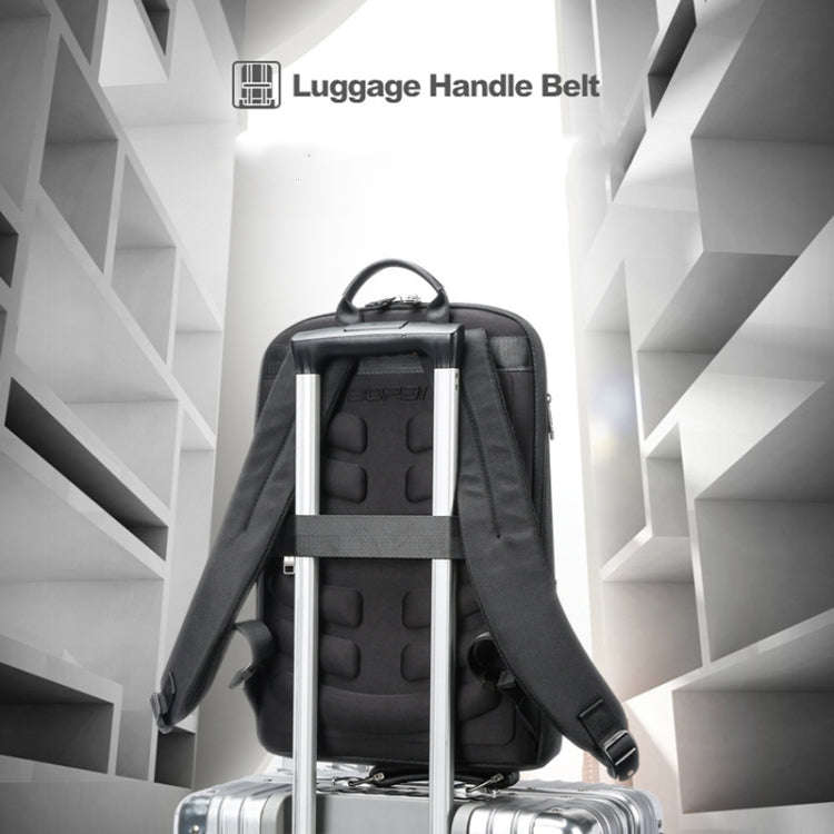 Bopai First-Layer Cowhide Business Commuter Waterproof And Lightweight Laptop Backpack, Color: De...