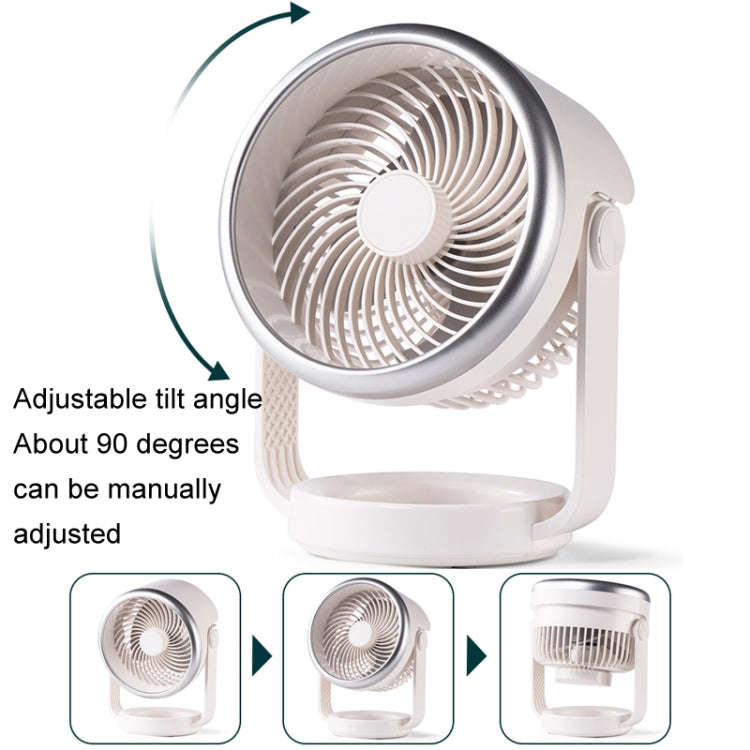 Air Circulating Fan USB Charging Desktop Quiet Fan(White)