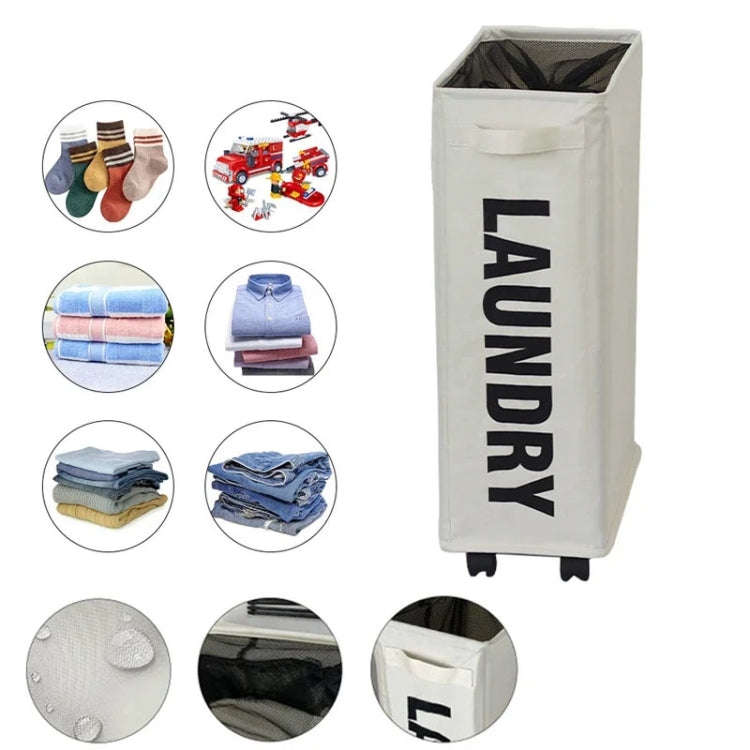 Yoga Mat Storage Basket Fabric Folding Laundry Basket With Pulleys Dirty Clothes Basket Oxford Cl...
