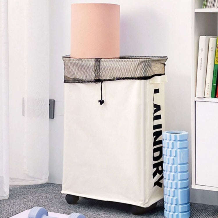 Yoga Mat Storage Basket Fabric Folding Laundry Basket With Pulleys Dirty Clothes Basket Oxford Cl...