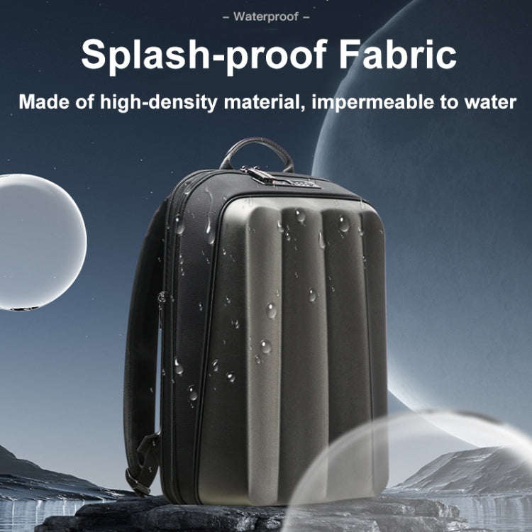 Bopai 61-122579 Large Capacity Hard Shell Password Lock Waterproof Business Laptop Backpack(Grey)