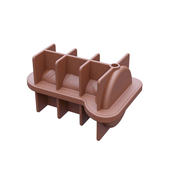Small Spoof Ice Lattice Mold With Lid Whiskey Ice Maker Self-Sealing Silicone Ice Molds(Light Brown)