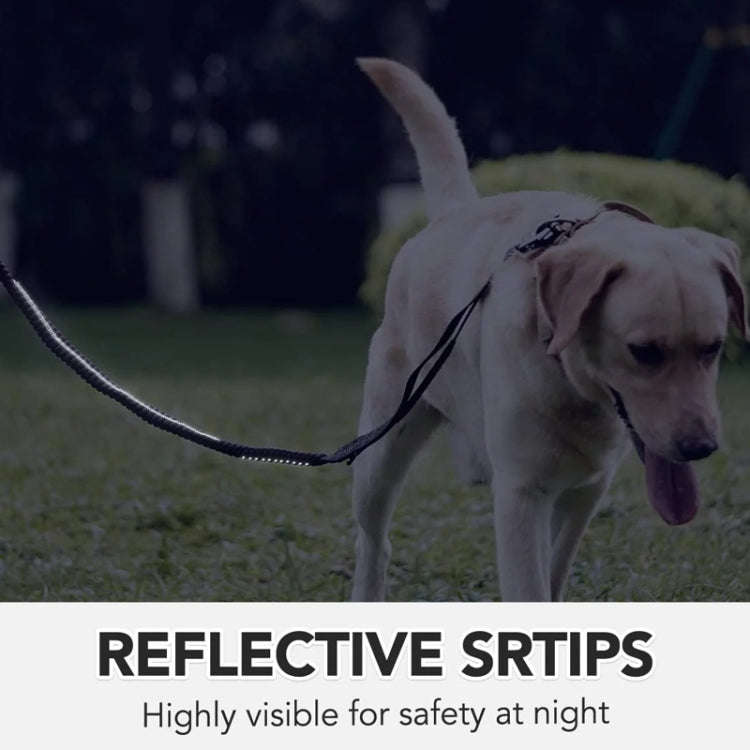 Heavy Duty Bungee Dog Leash Reflective Shock Absorbing Leashes for Medium Large Dogs(Black)
