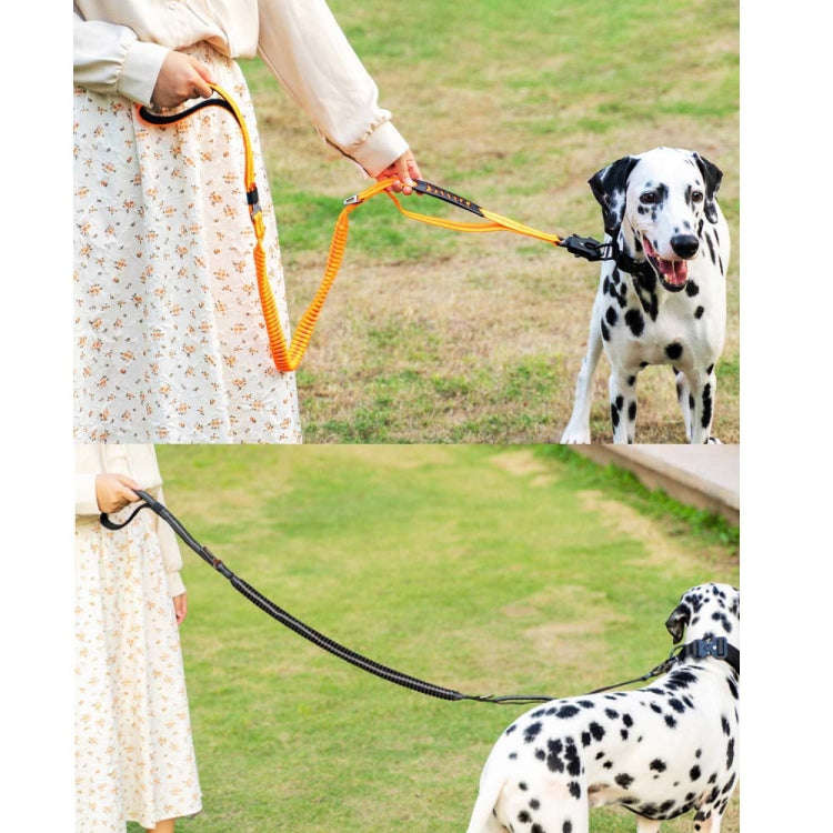 Heavy Duty Bungee Dog Leash Reflective Shock Absorbing Leashes for Medium Large Dogs(Black)