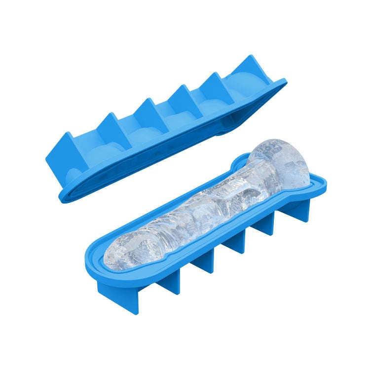 Large Silicone Spoof Ice Lattice Mold With Lid Ice Maker Self-Sealing Ice Molds(Blue)