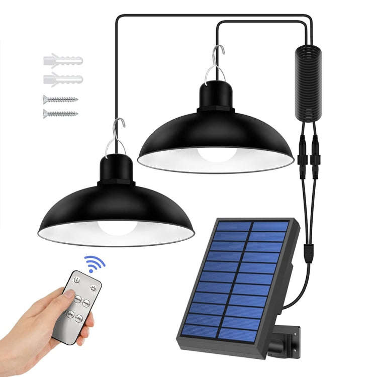 IP65 Waterproof Outdoor Solar LED Bulb Chandelier Indoor Lights, Spec: Double White Light no Remote