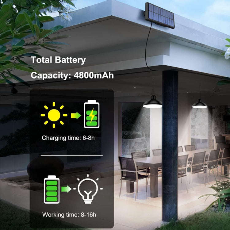 IP65 Waterproof Outdoor Solar LED Bulb Chandelier Indoor Lights, Spec: Double White Light with Re...