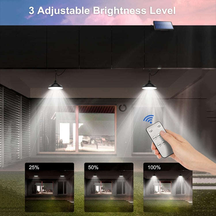 IP65 Waterproof Outdoor Solar LED Bulb Chandelier Indoor Lights, Spec: Double Warm Light with Remote