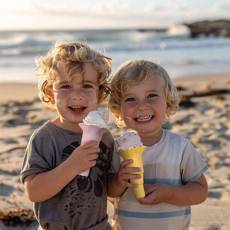 3pcs /Set Foldable Silicone Ice Cream Cone Kids Multifunctional Anti-Dirty Hands Anti-Leak Ice Cr...