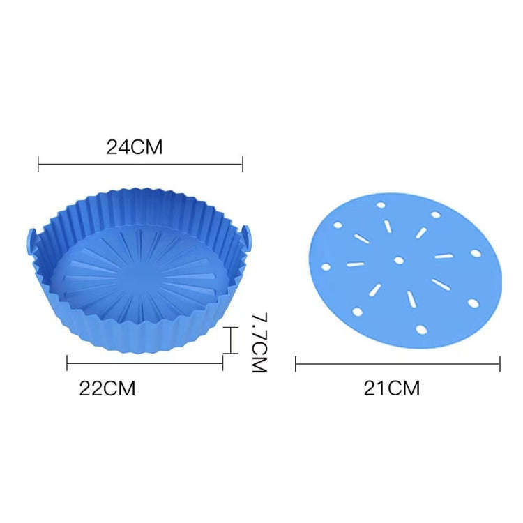 Double-layer Large Size for 8.5-10 inch Air Fryer Silicone Insulated Liner Baking Pan Thickened C...