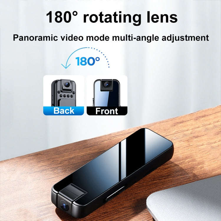 Mrobo D6 1080P Rotating Camera Night Vision Video Recorder With Back Clip, Size: 32GB(Black)