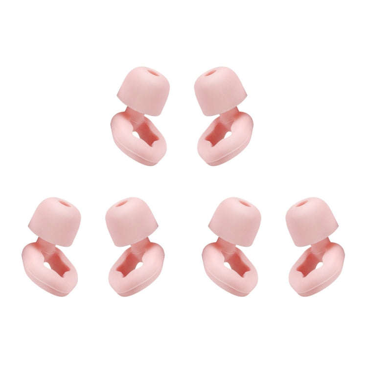 3pairs /Set Sleep Anti-noise Soundproof Earplugs Noise Reducing Swimming Silicone Earplugs(Pink)