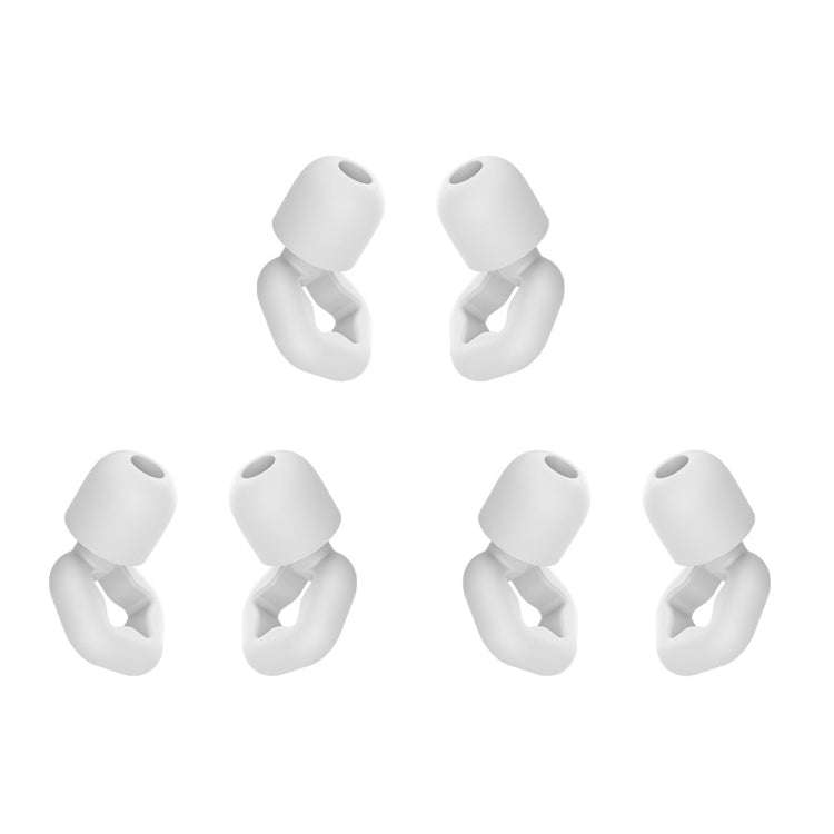 3pairs /Set Sleep Anti-noise Soundproof Earplugs Noise Reducing Swimming Silicone Earplugs(White)