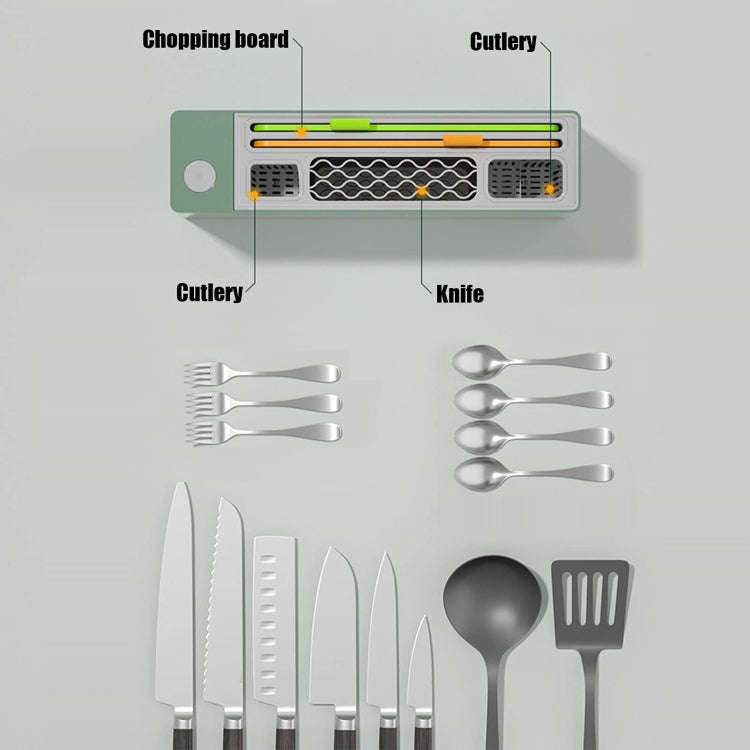 UV Disinfection Drying Knife Chopsticks Storage Holder  With  Cutting Board White