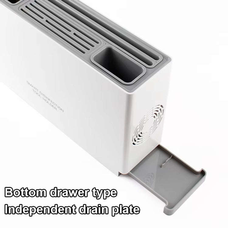 UV Disinfection Drying Knife Chopsticks Storage Holder With Cutting Board Green