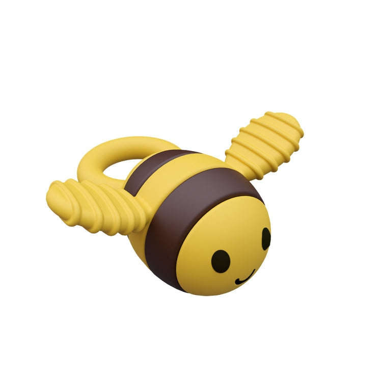 Bee Shaped Teether Teething Stick Baby Anti-Snacking Toys, Color: Yellow Brown Printing