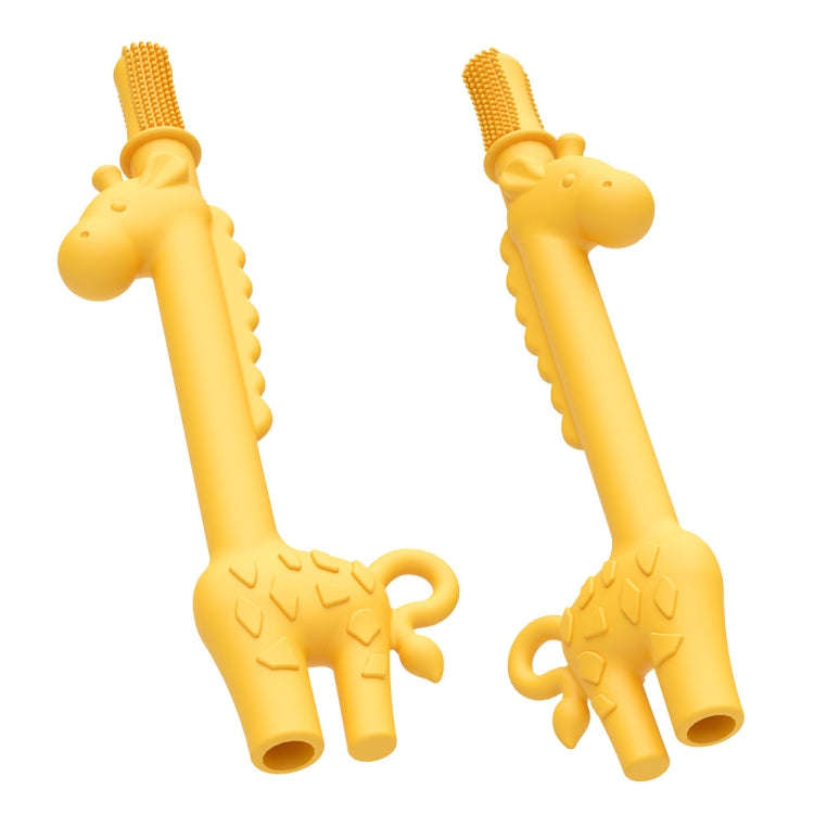 Baby Deer Toys Food Teething Sticks Silicone Giraffe(Yellow)