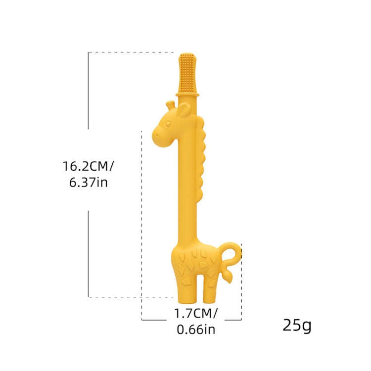 Baby Deer Toys Food Teething Sticks Silicone Giraffe(Yellow)