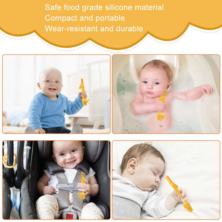 Baby Deer Toys Food Teething Sticks Silicone Giraffe(Yellow)