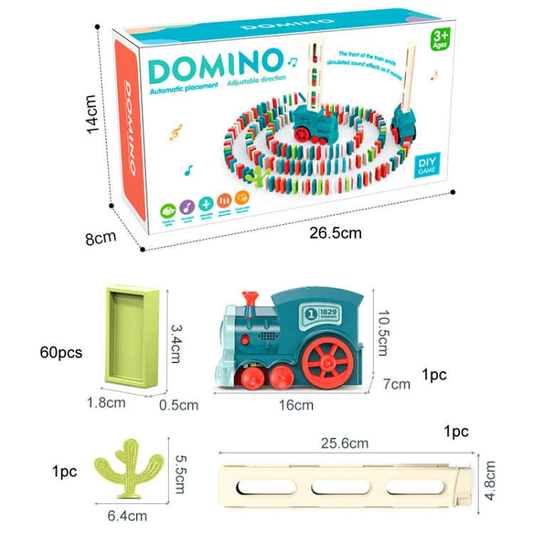 Children Dominoes Toy Train Electrical Music Light Train Automatic Casting Tokens Toy(Pink)