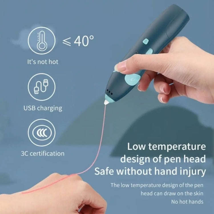 USB Charging Low-Temperature Wireless Graffiti Printing Pen Set Children DIY 3D Painting Pen(Pink)