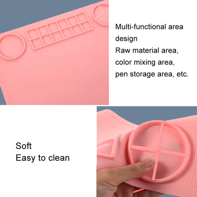 50x40cm Silicone Double Bowl Painting Pad Graffiti Oil Painting Mat Erasable and Washable Silicon...