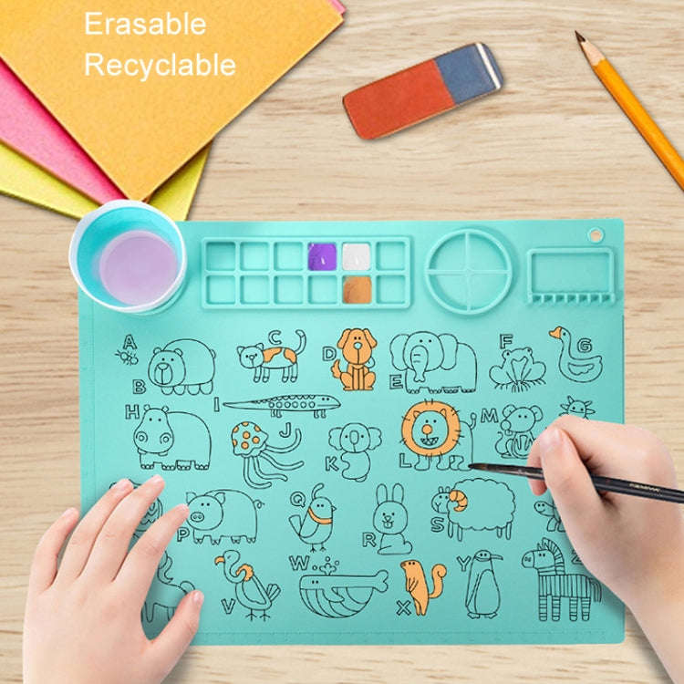 50x40cm Silicone Double Bowl Painting Pad Graffiti Oil Painting Mat Erasable and Washable Silicon...
