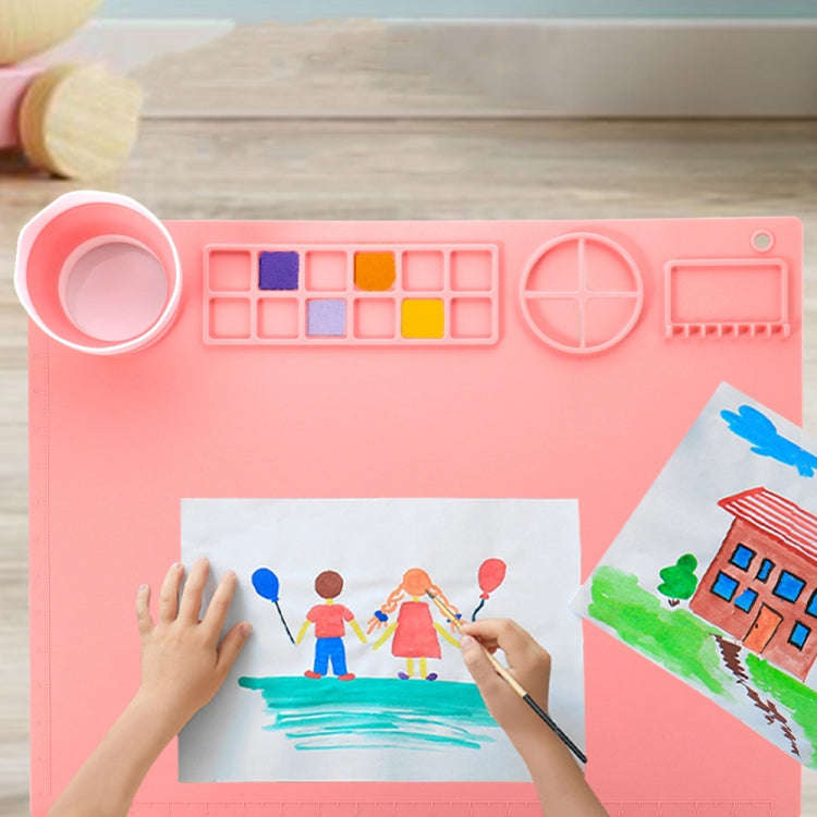 50x40cm Silicone Double Bowl Painting Pad Graffiti Oil Painting Mat Erasable and Washable Silicon...