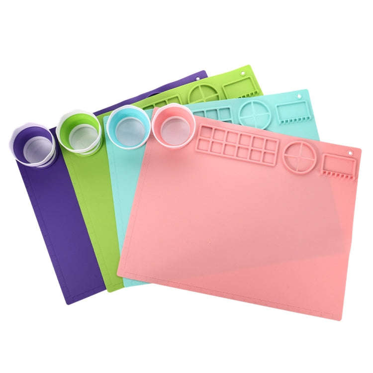 50x40cm Silicone Double Bowl Painting Pad Graffiti Oil Painting Mat Erasable and Washable Silicon...
