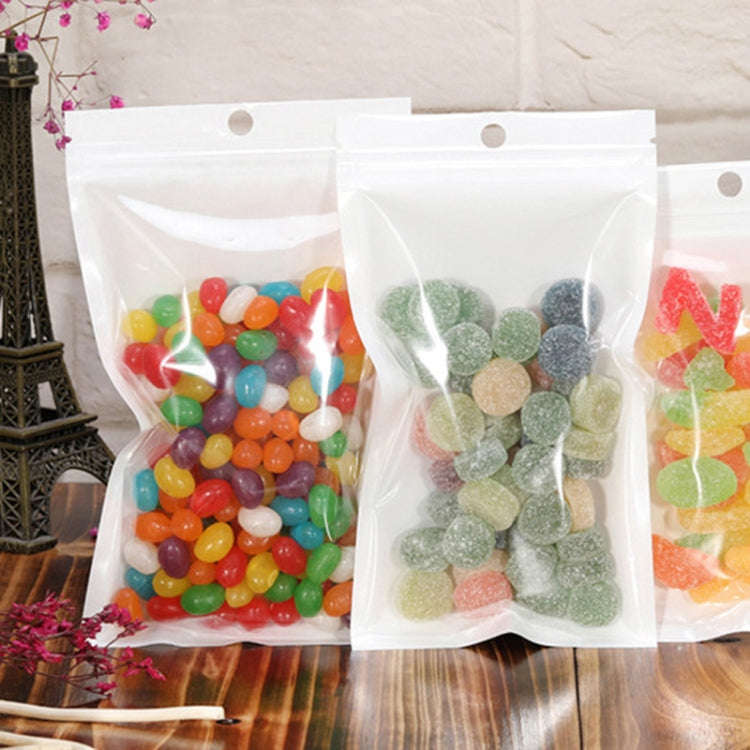 8 x 13cm 100pcs Pearlescent Film Packaging Ziplock Bag Translucent Plastic Self-Sealing Bags