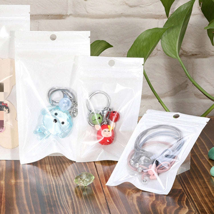 8 x 13cm 100pcs Pearlescent Film Packaging Ziplock Bag Translucent Plastic Self-Sealing Bags