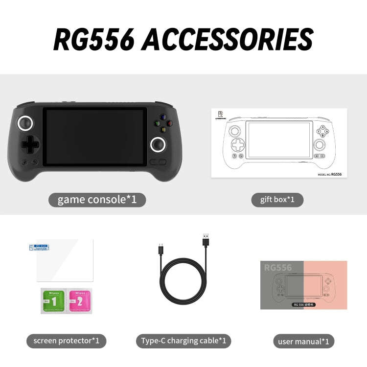 ANBERNIC RG556 Handheld Game Console Android 13 System 5.48-Inch AMOLED Screen WIFI Bluetooth Gam...