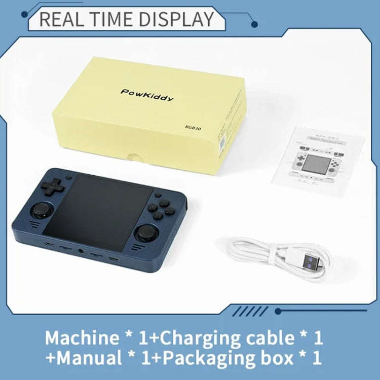 POWKIDDY RGB30  4 Inch IPS Screen Handheld Game Console Built In WIFIBluetooth 16GB+128GB(White)