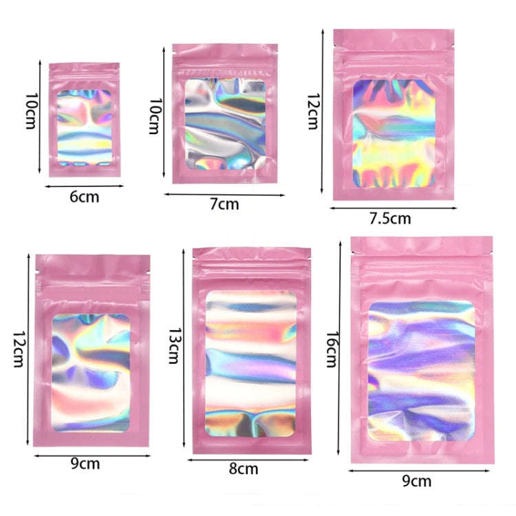 100pcs Laser Shaded Self-Sealing Bag Jewelry Closure Packaging Bags, Size: 9 x 12cm Orange
