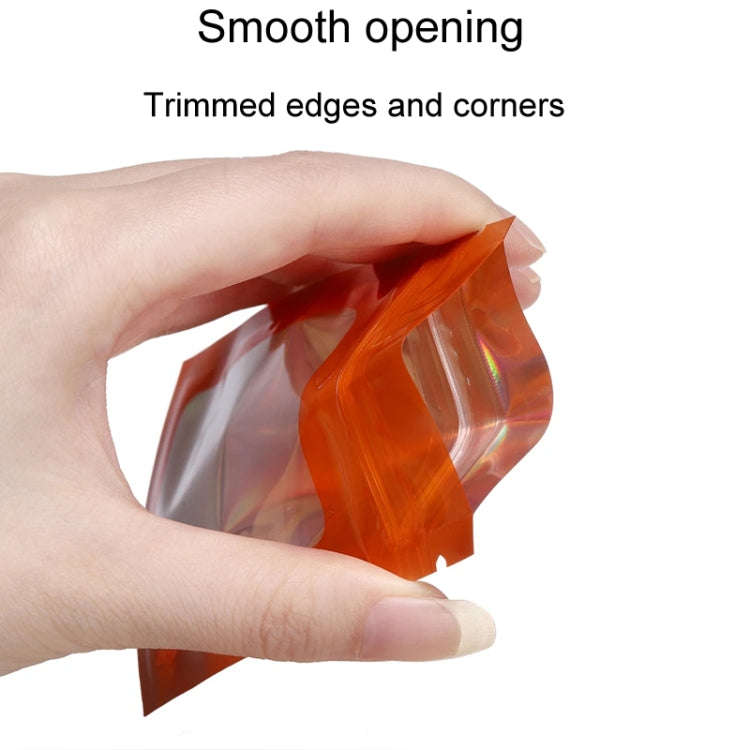 100pcs Laser Shaded Self-Sealing Bag Jewelry Closure Packaging Bags, Size: 7 x 10cm Pink