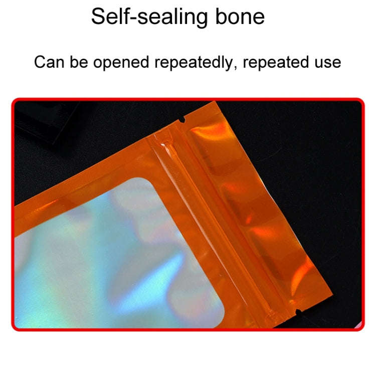 100pcs Laser Shaded Self-Sealing Bag Jewelry Closure Packaging Bags, Size: 8 x 13cm Black