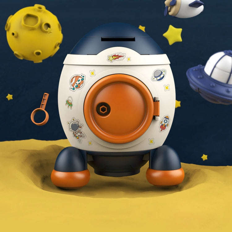 Children Cartoon Rocket Money Bank Savings Bank Ornament Gifts For Boys And Girls(Pink)