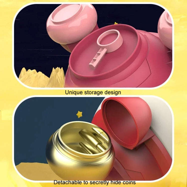 Children Cartoon Rocket Money Bank Savings Bank Ornament Gifts For Boys And Girls(Pink)