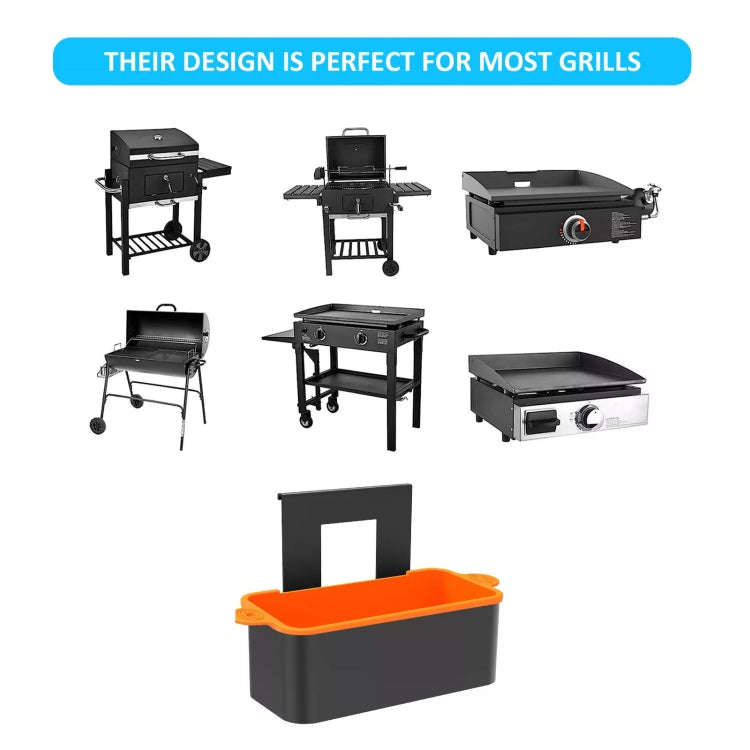 For Blackstone Baked Oil Box Silicone Inner Linery Baking Dish Oil Collector Barbecue Cup Pad(Black)